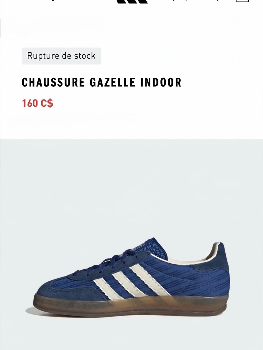 adidas Gazelle Indoor Sneakers - Navy and White